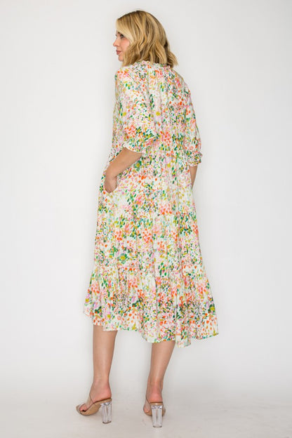 Boho Bliss Floral Tiered Midi