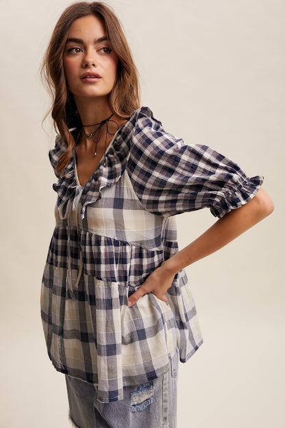 Plaid Reverie Top