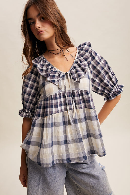 Plaid Reverie Top