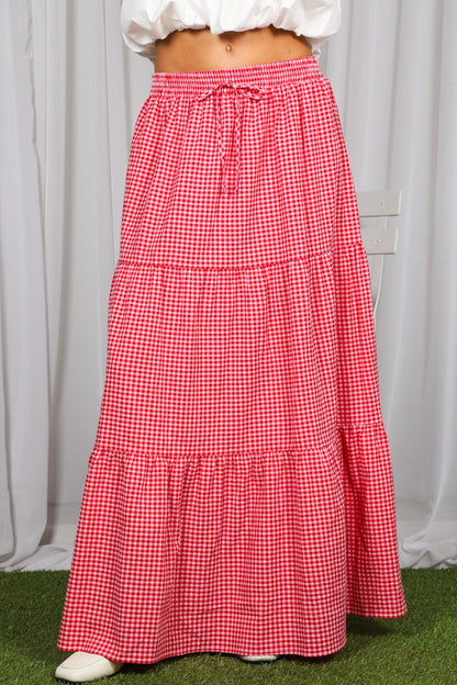 Gingham Glow Maxi Skirt