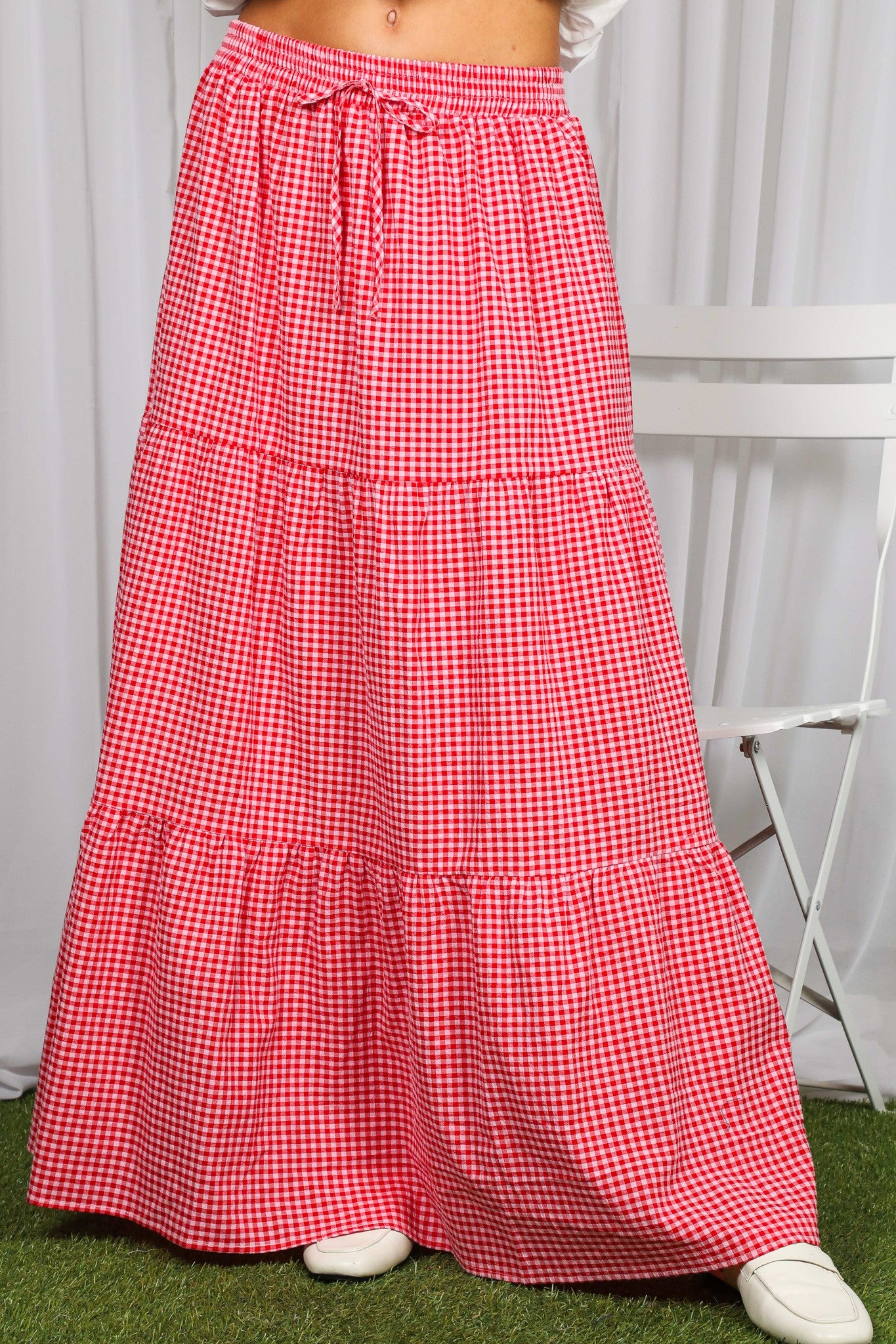Gingham Glow Maxi Skirt