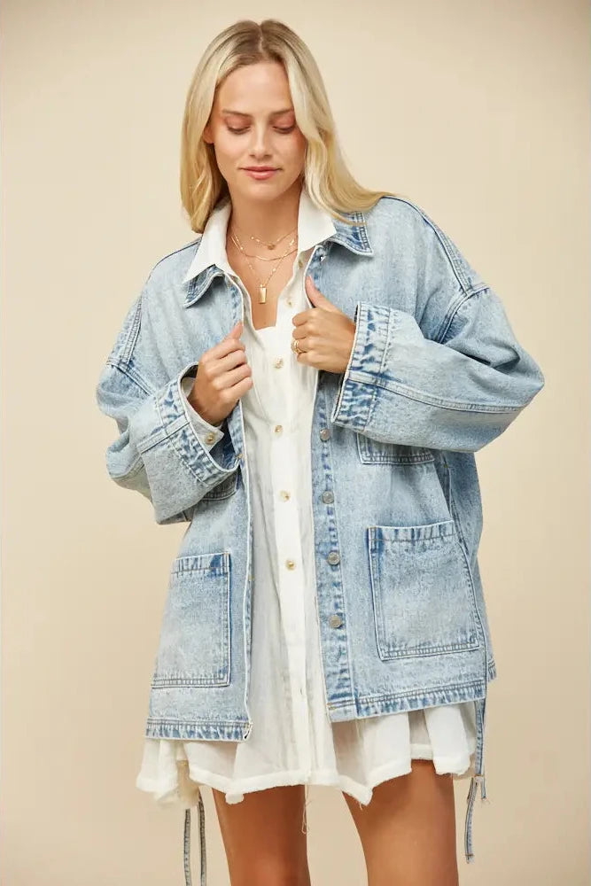 Simply Styled Tie Denim Jacket