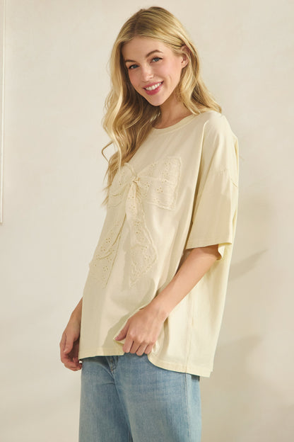 Buttercream Bow Tee (Extended Size)