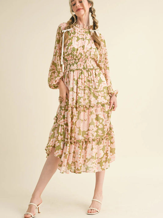 Sunday Garden Ruffle Midi