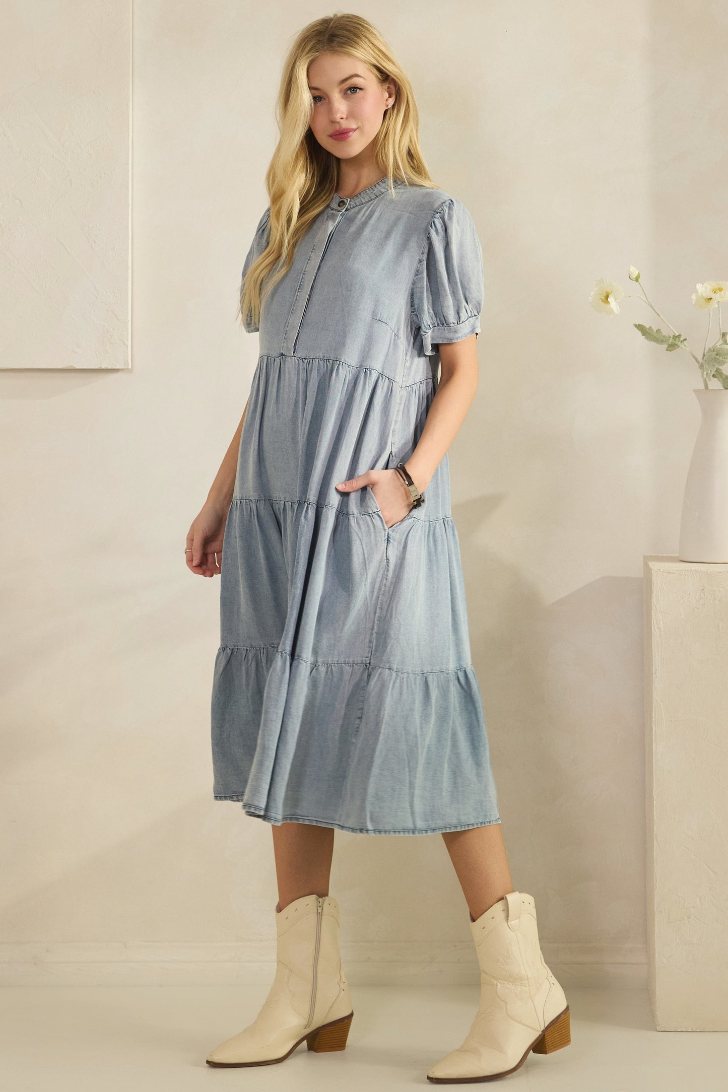Salt & Sky Chambray Dress