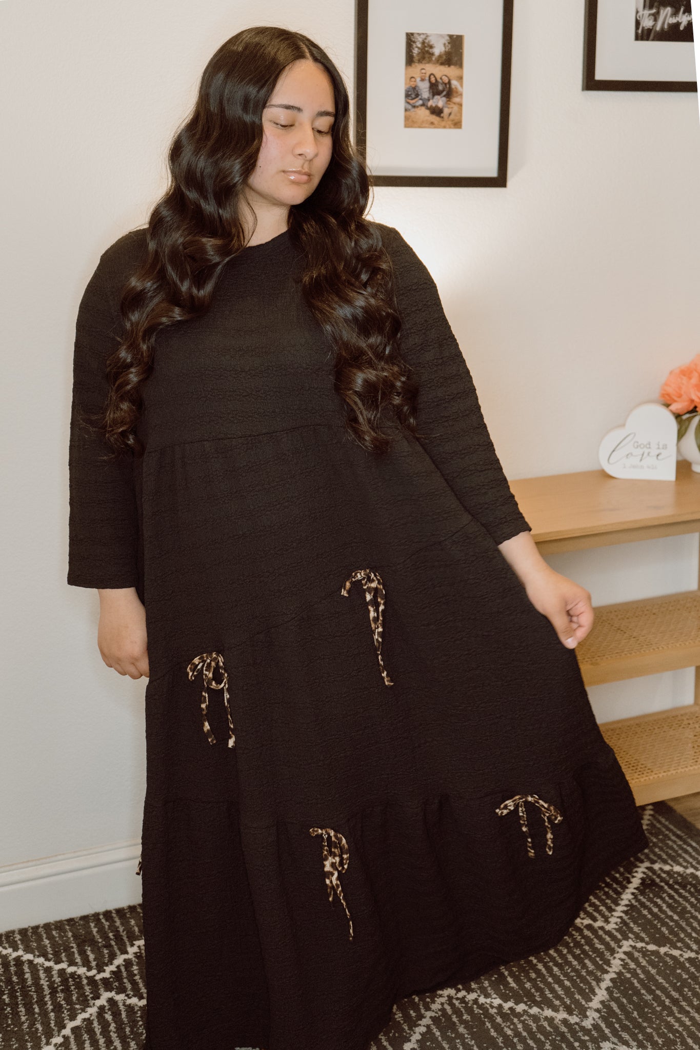 Cheetah Noir Charm Dress (Extended Size)