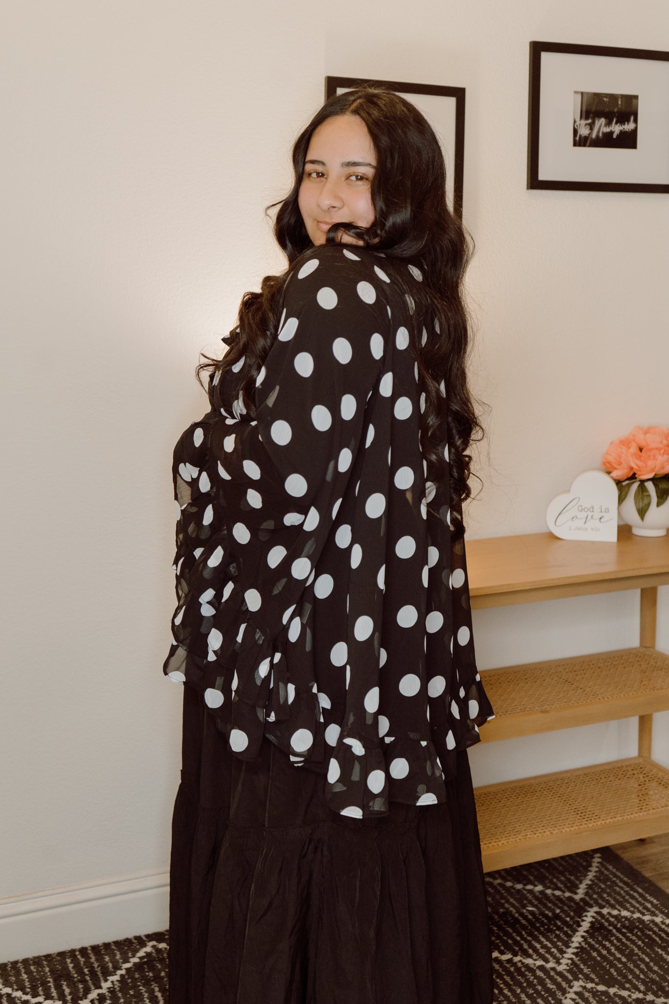 Noir Polka Muse Blouse (Extended Size)