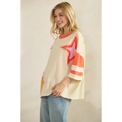 Ivory Grace Star Patch Top