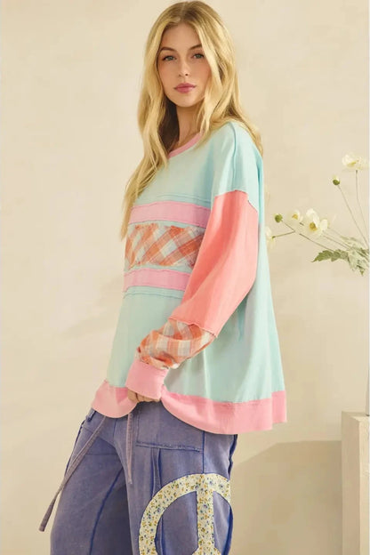 Cotton Candy Plaid Pullover