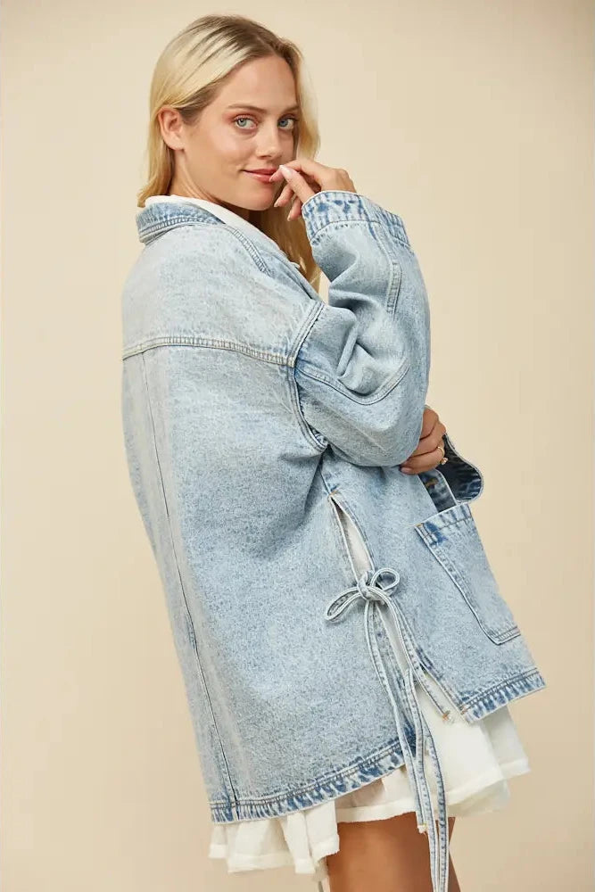 Simply Styled Tie Denim Jacket