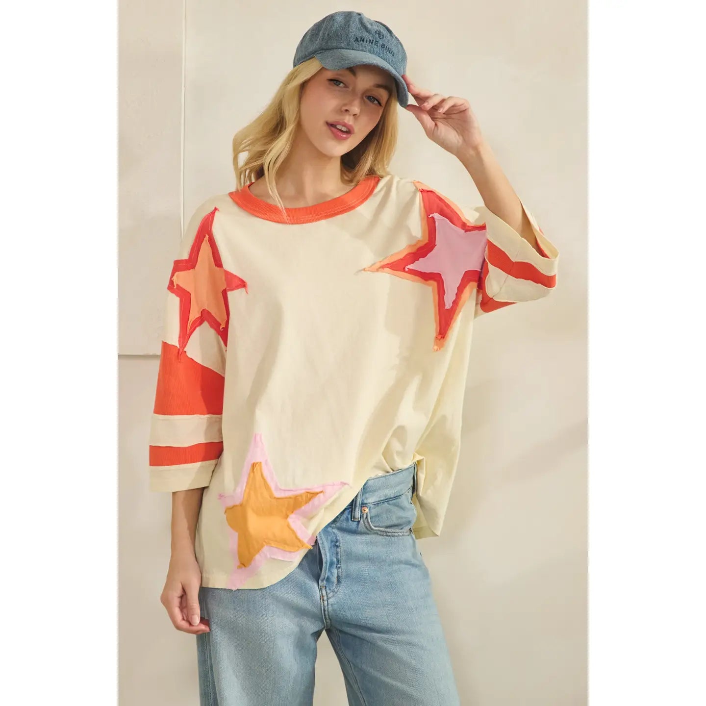 Ivory Grace Star Patch Top